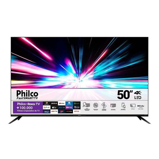 Tv 50" Led Philco 4k - Ultra Hd - Ptv50g70r2cbbl