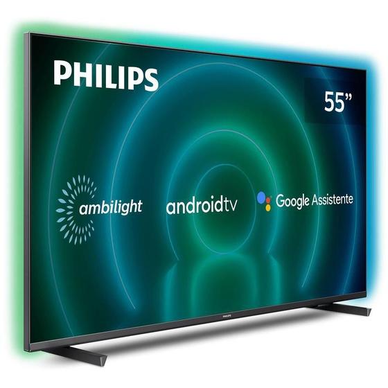 Imagem de Smart TV LED 55" Philips 55PUG7906/78 4K UHD Android com Wi-Fi, 2 USB, 4 HDMI, Dolby Vision e Atmos, 60Hz