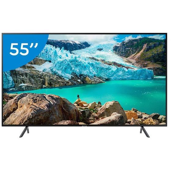 Imagem de Smart TV LED 55 Polegadas Samsung 55RU7100 Ultra HD 4K com Conversor Digital 3 HDMI 2 USB Wi-Fi Controle Remoto Único e Bluetooth
