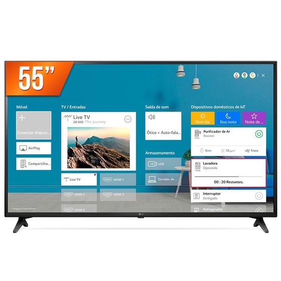 Imagem de Smart TV LED 55" Ultra HD 4K LG 55UN7100 ThinQ Al 3 HDMI 2 USB