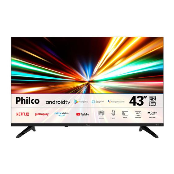 Smart TV Philco 43” TV PTV43E30AGSBLF Android Tv Led Menor preço em Smart TV Philco 43” TV PTV43E30AGSBLF Android Tv Led