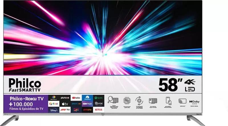 Smart Tv Philco Ptv58G7Ur2Csbl 58'' 4K Led Dolby Audio HDR10 Imagem de Smart Tv Philco Ptv58G7Ur2Csbl 58'' 4K Led Dolby Audio HDR10