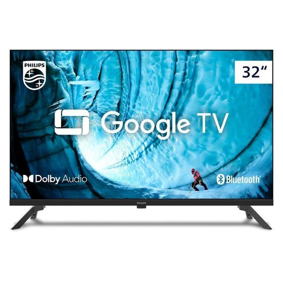 Smart TV Philips 32 HD Google TV Comando De Voz HDR HDMI Preto Bivolt