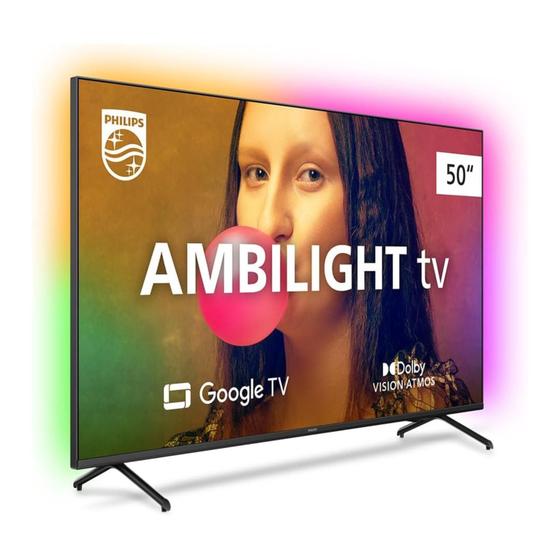 Smart Tv Philips 50'' 4k Ambilight Google Voz 50pug7908 Preto Bivolt Menor preço em Smart Tv Philips 50'' 4k Ambilight Google Voz 50pug7908 Preto Bivolt