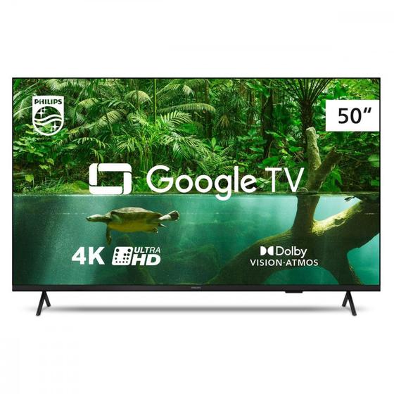 Smart TV Philips 50 4K Google TV Comando de Voz Dolby Vision Atmos VRR/ALLM Bluetooth 50PUG7408 Menor preço em Smart TV Philips 50 4K Google TV Comando de Voz Dolby Vision Atmos VRR/ALLM Bluetooth 50PUG7408