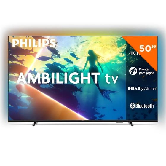 Smart TV Philips 50 Polegadas 4K UHD com Ambilight - PUG8100/78