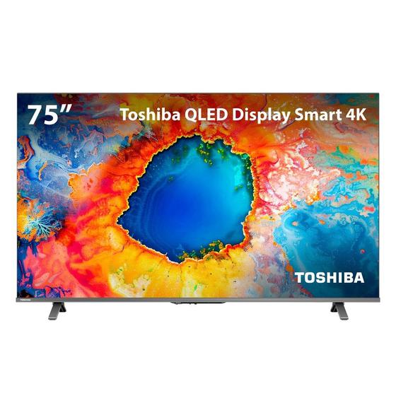 Imagem de Smart TV QLED 75 4K Toshiba 75C450NS Google TV 4 HDMI 2 USB Wi-Fi - TB037M