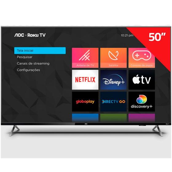 Smart Tv Roku 50 Polegadas 4K 50U6125/78G Série 6125 Aoc é ruim? Smart Tv Roku 50 Polegadas 4K 50U6125/78G Série 6125 Aoc é boa?