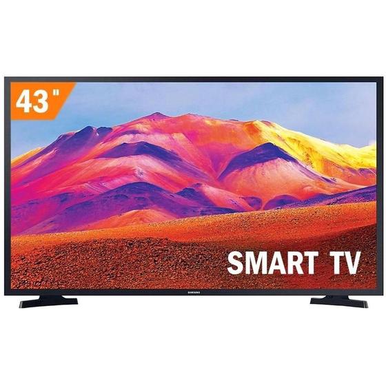 Smart TV Samsung 43" Full HD Preta HMDI WiFi USB Preta Imagem de Smart TV Samsung 43" Full HD Preta HMDI WiFi USB Preta