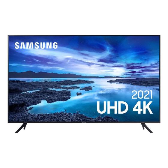 Imagem de Smart TV Samsung 55 Polegadas UHD 4K, 3 HDMI, 1 USB, Processador Crystal 4K, Tela sem limites, Visual Livre de Cabos, Alexa - UN55AU7700GXZD