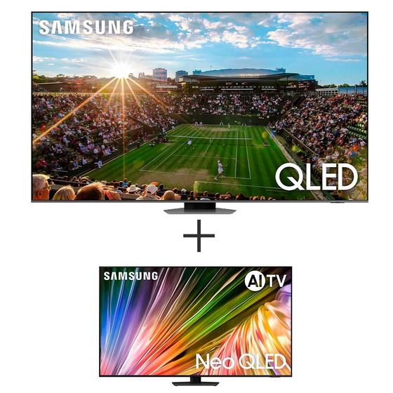 Smart TV Samsung QLED 4K 98" Polegadas 98Q80C 2023 + Smart TV Samsung AI Neo QLED 4K 55" Polegadas 55QN85DA 2024 Imagem de Smart TV Samsung QLED 4K 98" Polegadas 98Q80C 2023 + Smart TV Samsung AI Neo QLED 4K 55" Polegadas 55QN85DA 2024