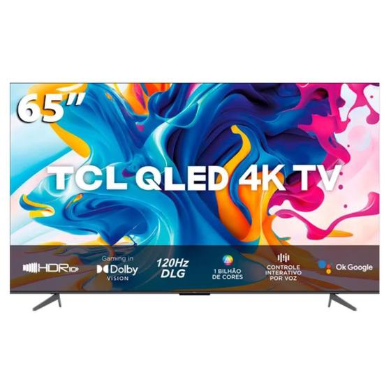Imagem de Smart TV TCL  65” QLED 4K 3 HDMI WI-FI Google Assistente Chromecast Bluetooth Dolby Vision 65C645