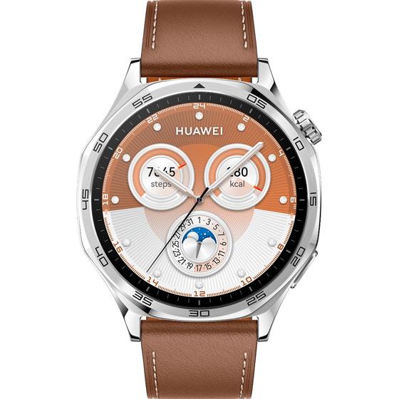 Imagem de Smart Watch, Relógio Inteligente HUAWEI WATCH GT 5, 46mm, Sharp-Edged Design, iOS e Android, Sistema GPS, Marrom