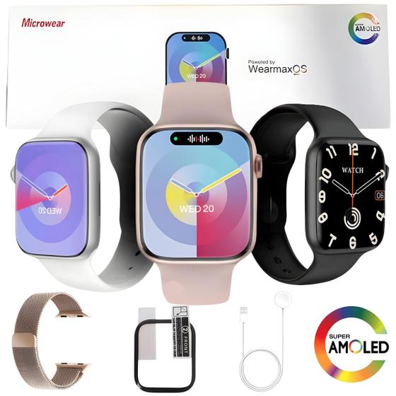Imagem de Smart Watch Relógio Inteligente W99+ Tela 45mm Super Amoled Nfc Chat Gpt Android iOS Original Nf