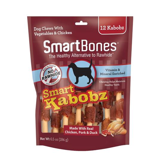 Smartbones Logo SmartBones Smart Kabobz - 12 Unidades com Triplo Sabor para Cães - Osso ...