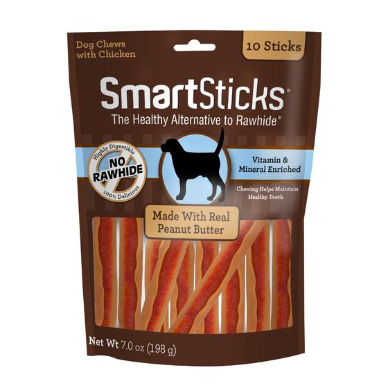 Imagem de SmartBones SmartSticks para Cães - Sem Couro Cru - Pacote com 10 Unidades