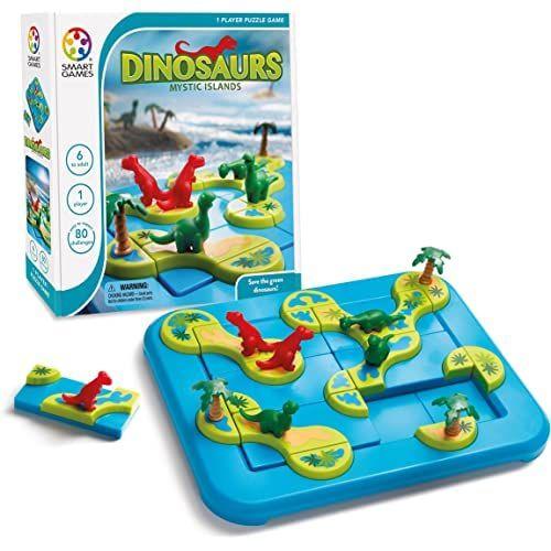 Imagem de SmartGames Dinosaurs: Mystic Islands Board Game, um divertido jogo cerebral pré-histórico focado em STEM e um jogo de quebra-cabeça para maiores de 6 anos