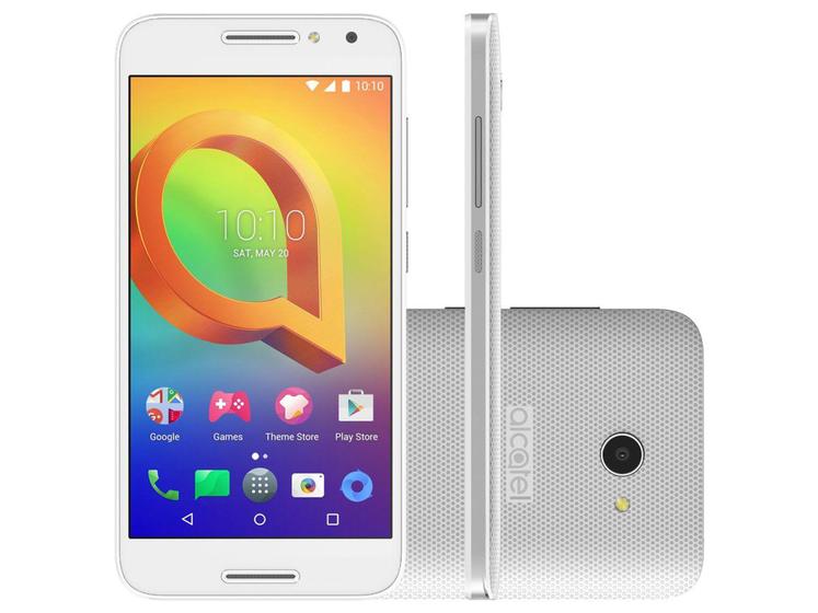Imagem de Smartphone Alcatel A3 16GB Branco Dual Chip 4G - Câm. 8MP + Selfie 5MP Tela 5” Proc. Quad Core