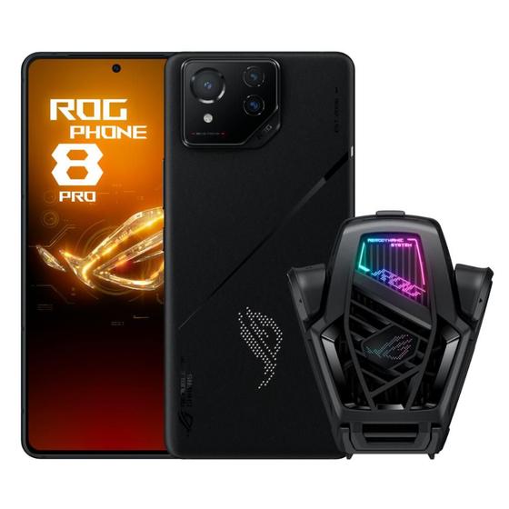 Imagem de Smartphone ASUS ROG Phone 8 Pro Edition 1TB 5G 2 Snapdragon 8 Gen3 24Gb Ram Tela 6,78" AMOLED 165Hz Câm Tripla 50MP+32MP + AeroActive Cooler - Black