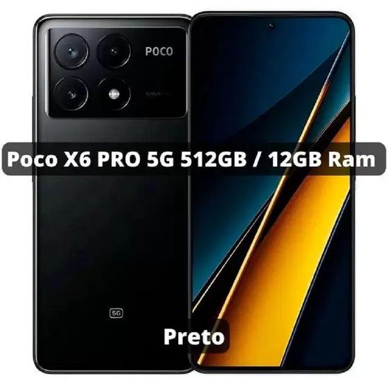 Smartphone Celular Xiaomi POCO X6 Pro 5G 512GB (12GB RAM) Black Preto Menor preço em Smartphone Celular Xiaomi POCO X6 Pro 5G 512GB (12GB RAM) Black Preto