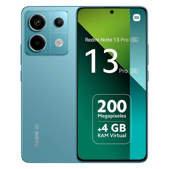 Imagem de Smartphone Celular Xiaomi Redmi Note 13 Pro 5G 8GB/256GB Azul - XIAOMI