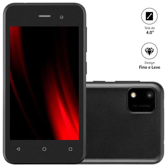 Imagem de Smartphone e lite 2 preto 32gb 3g wi-fi tela 4,0 dual chip android 11 ( editio - p9146 - MULTILASER