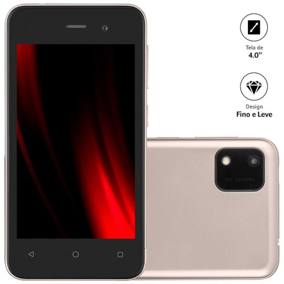 Imagem de Smartphone E Lite 2 Tela 4"" 32gb 3g Wi-fi Dual Chip Android 11 (go Edition) Quad Core Dourado P9147