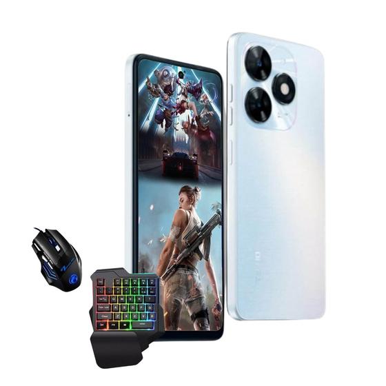 Imagem de Smartphone Gamer Tecno Spark Go Branco 128GB/4GB RAM  Tela 6.6 IPS - Gamer Kit FPS