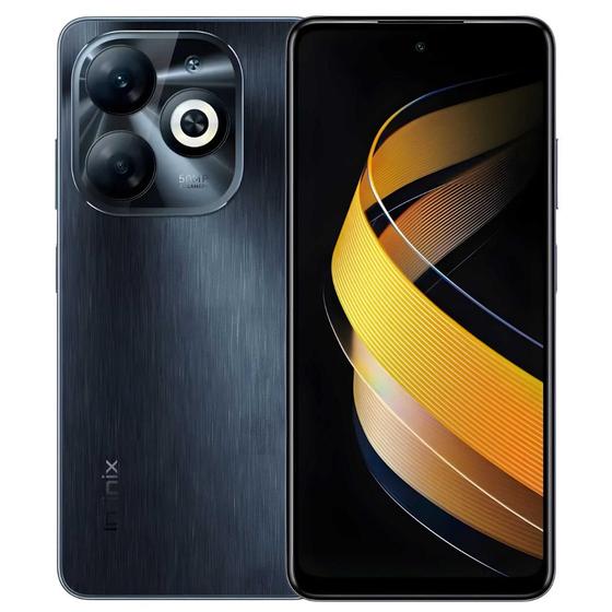 Imagem de Smartphone Infinix Smart 8 Pro 256GB / 128GB Preto + 8GB RAM 6,6" Câm. 50MPx + Selfie 8MP Dual Chip Global Tela 90Hz 