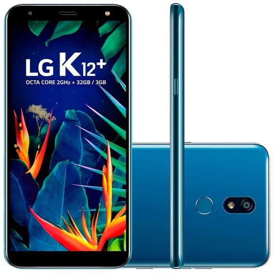 Imagem de Smartphone LG K12+ 32GB Dual Chip 4G Tela 5.7'' Câmera Principal 16MP Frontal 8MP Android 8.1 Azul