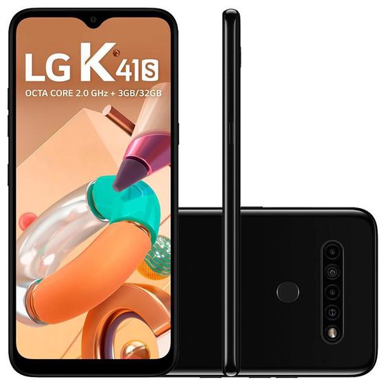 Imagem de Smartphone LG K41S 4G Preto 32GB 3GB RAM Tela de 6.55" Octa Core Câmera Traseira Quádrupla de 13MP + 5MP + 2MP + 2MP Dual Chip