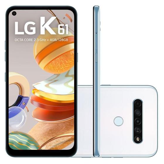 Imagem de Smartphone LG K61 128GB Octa-Core - 4GB RAM 6,53 Câmera Quádrupla  48MP 8MP 5MP 2MP + Selfie 16MP - Branco
