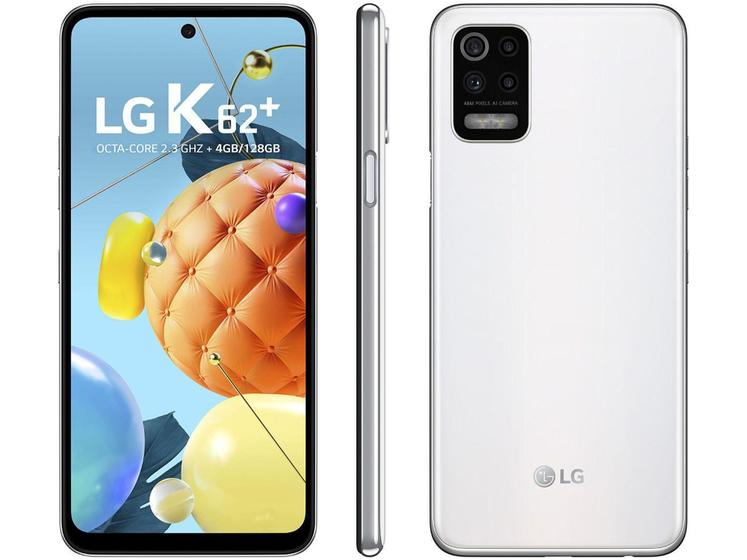 Imagem de Smartphone LG K62+ 128GB Branco 4G Octa-Core - 4GB RAM Tela 6,59” Câm. Quádrupla + Selfie 28MP