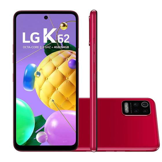 Imagem de Smartphone LG K62 64GB Dual Chip Tela 6.59" Câmera Quádrupla 48MP+5MP+2MP+2MP Frontal 13MP Vermelho