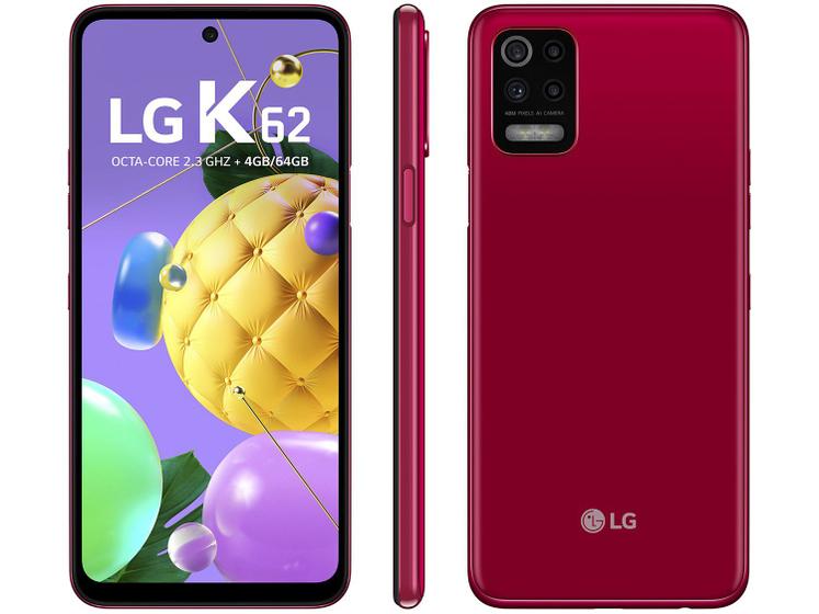 Imagem de Smartphone LG K62 64GB Vermelho 4G Octa-Core - 4GB RAM Tela 6,59” Câm. Quádrupla + Selfie 13MP