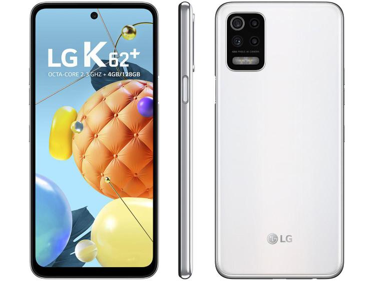 Imagem de Smartphone LG K62+ Branco 128GB 4GB RAM 4G Câmera Quádrupla + Selfie 28MP Processador Octa-Core Tela de 6,59" Android Dual Chip