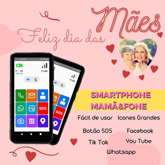 Imagem de Smartphone mamãefone 4g 32gb redes sociais zap face insta - PHILCO