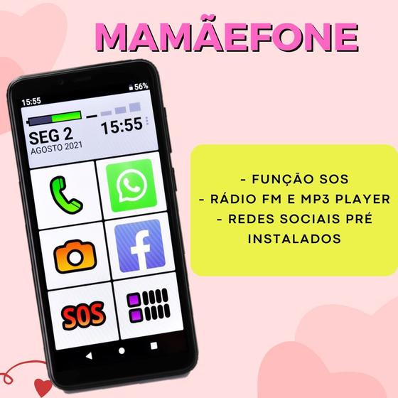 Imagem de Smartphone mamãefone 4g 32gb tela 6.0 zap face insta