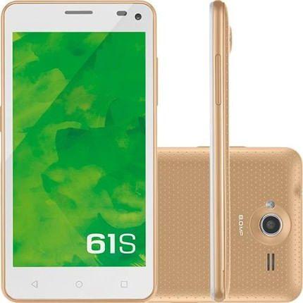 Imagem de Smartphone Mirage 61S 3G Quadcore 1Gb Ram Dual Câmera 8Mp+5Mp Tela 5 Pol, Dual Chip Android 5,0 Branco Dourado - P9018