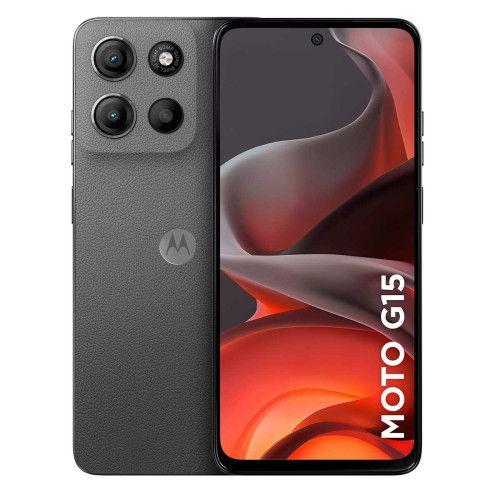 Smartphone Moto G15 256GB Grafite Vegan Leather Tela 6.7 Câmera Dupla 50MP Selfie 8MP Dual Chip Android 15 Motorola Imagem de Smartphone Moto G15 256GB Grafite Vegan Leather Tela 6.7 Câmera Dupla 50MP Selfie 8MP Dual Chip Android 15 Motorola