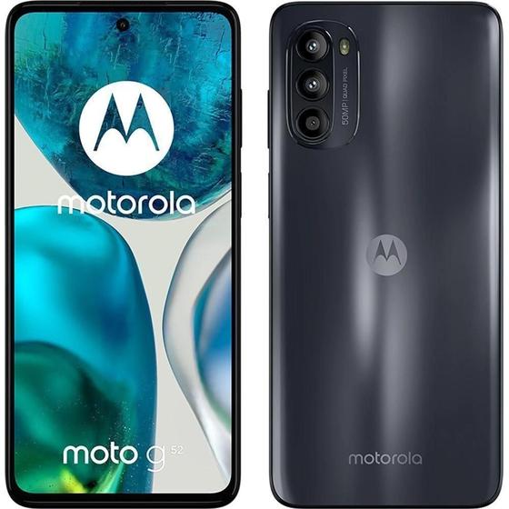 Smartphone Moto G52 128GB 4G Wi-Fi Tela 6.6'' Dual Chip 4GB RAM Câmera Tripla + Selfie 16MP -Preto - Motorola Imagem de Smartphone Moto G52 128GB 4G Wi-Fi Tela 6.6'' Dual Chip 4GB RAM Câmera Tripla + Selfie 16MP -Preto
