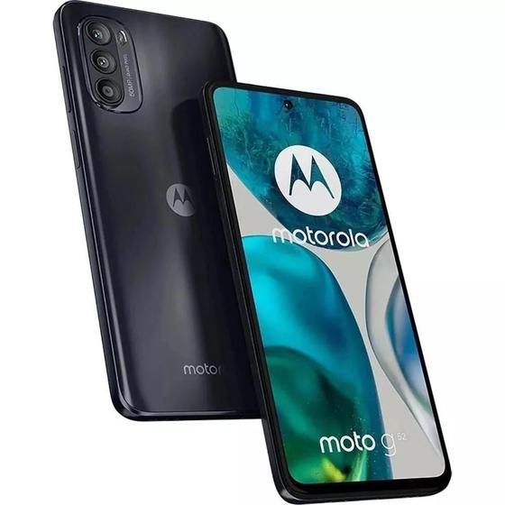 Smartphone Moto G52 128GB 4G Wi-Fi Tela 6.6'' Dual Chip 4GB RAM Câmera Tripla + Selfie 16MP -Preto - Motorola Imagem de Smartphone Moto G52 128GB 4G Wi-Fi Tela 6.6'' Dual Chip 4GB RAM Câmera Tripla + Selfie 16MP -Preto