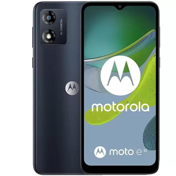 Imagem de Smartphone Motorola Moto E13 64GB G Preto  4G Octa-Core 4GB RAM 6,5" Câm. 13MP+Selfie 5MP Dual Chip