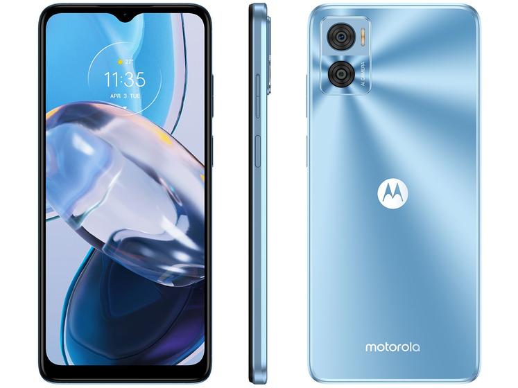 Imagem de Smartphone Motorola Moto E22 64GB Azul 4G 4GB RAM 6,5” Câm. Dupla + Selfie 5MP Dual Chip