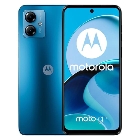 Imagem de Smartphone Motorola Moto G14 128GB azul 4G 4 GB RAM 6,5" Câm. Dupla + Selfie 8MP Dual Nano SIM