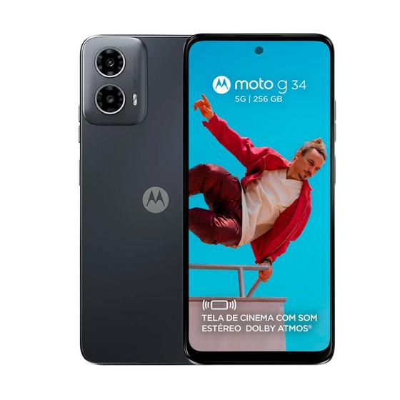Smartphone Motorola Moto G34 128GB Dual Chip 5G Tela 6,5" Dual Câmera 50MP+2MP Preto Menor preço em Smartphone Motorola Moto G34 128GB Dual Chip 5G Tela 6,5" Dual Câmera 50MP+2MP Preto
