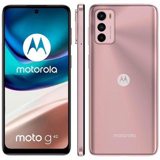 Smartphone Motorola Moto G42 128GB 4GB RAM Câmera Tripla + Selfie 16MP Dual SIM 5000 mAh 6.4"- Rosê Menor preço em Smartphone Motorola Moto G42 128GB 4GB RAM Câmera Tripla + Selfie 16MP Dual SIM 5000 mAh 6.4"- Rosê