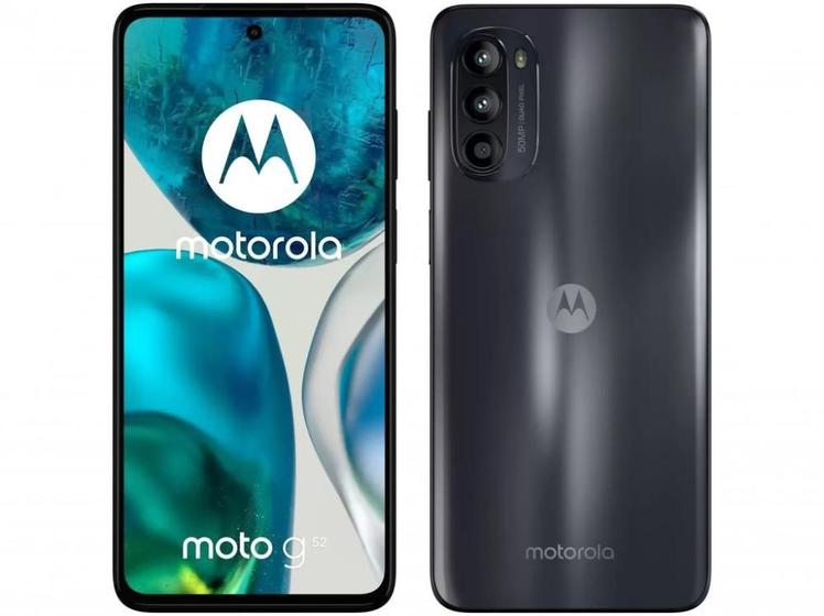 Imagem de Smartphone Motorola Moto G52 128GB Preto 4G - Octa-Core 4GB RAM 6,6” Câm. Tripla + Selfie 16MP