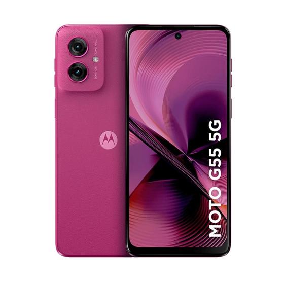 Imagem de Smartphone Motorola Moto G55 5G 256GB 16GB RAM Boost Câmera Traseira Dupla 50MP + 8MP Selfie 16MP Tela 6.5" Rosa