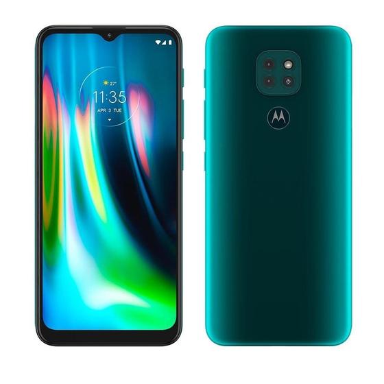 Imagem de Smartphone Motorola Moto G9 Play, Verde Turquesa,Tela 6.5", Android 10,3 Câm Traseira 48/2/2MP, Frontal 8MP, 64GB